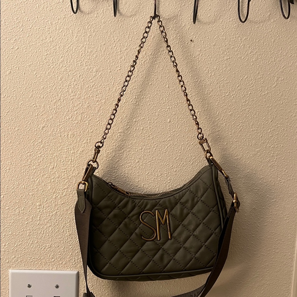 Quilted Camouflage Green Adjustable Steve Madden Shoulder Bag - Picture 9 of 16